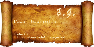 Badar Gabriella névjegykártya